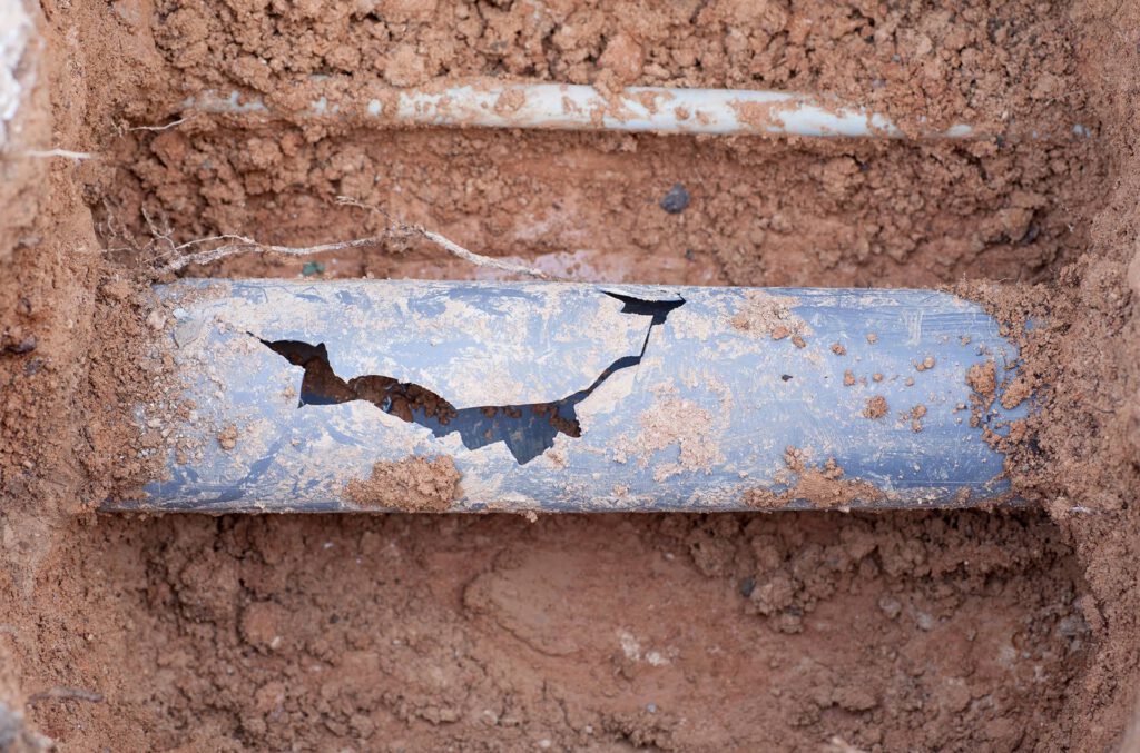 broken drain pipe
